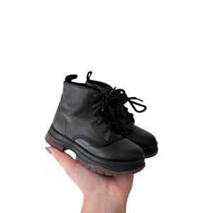 Zara Kids Black Combat Lace-Up Boots Size 7 Toddler